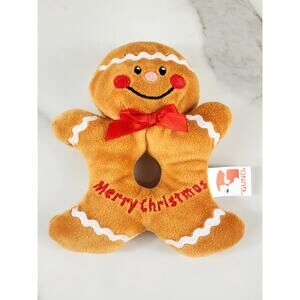 GUND Merry Christmas Gingerbread Rattle 5 1/4" Plush Toy Holidays Year 2000 Vtg